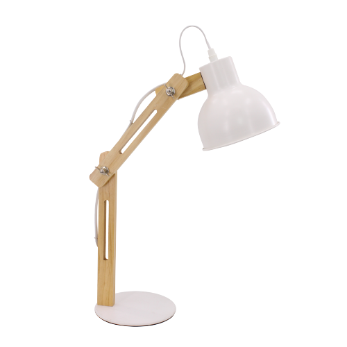 Lámpara de escritorio E27 blanca serena